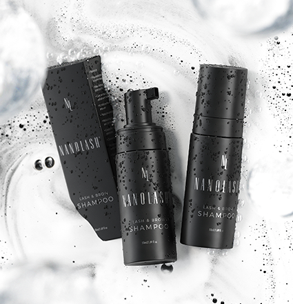 Nanolash sjampo i hvitt skum